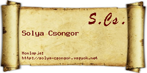 Solya Csongor névjegykártya